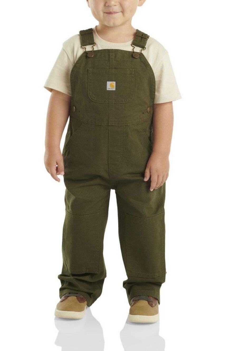Carhartt NWT Kids' Loose Fit Canvas Bib Overall toddler 4T In olive green